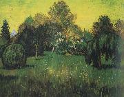 Vincent Van Gogh Public Park with Weeping Willow :The Poet's Garden i (nn04) USA oil painting artist